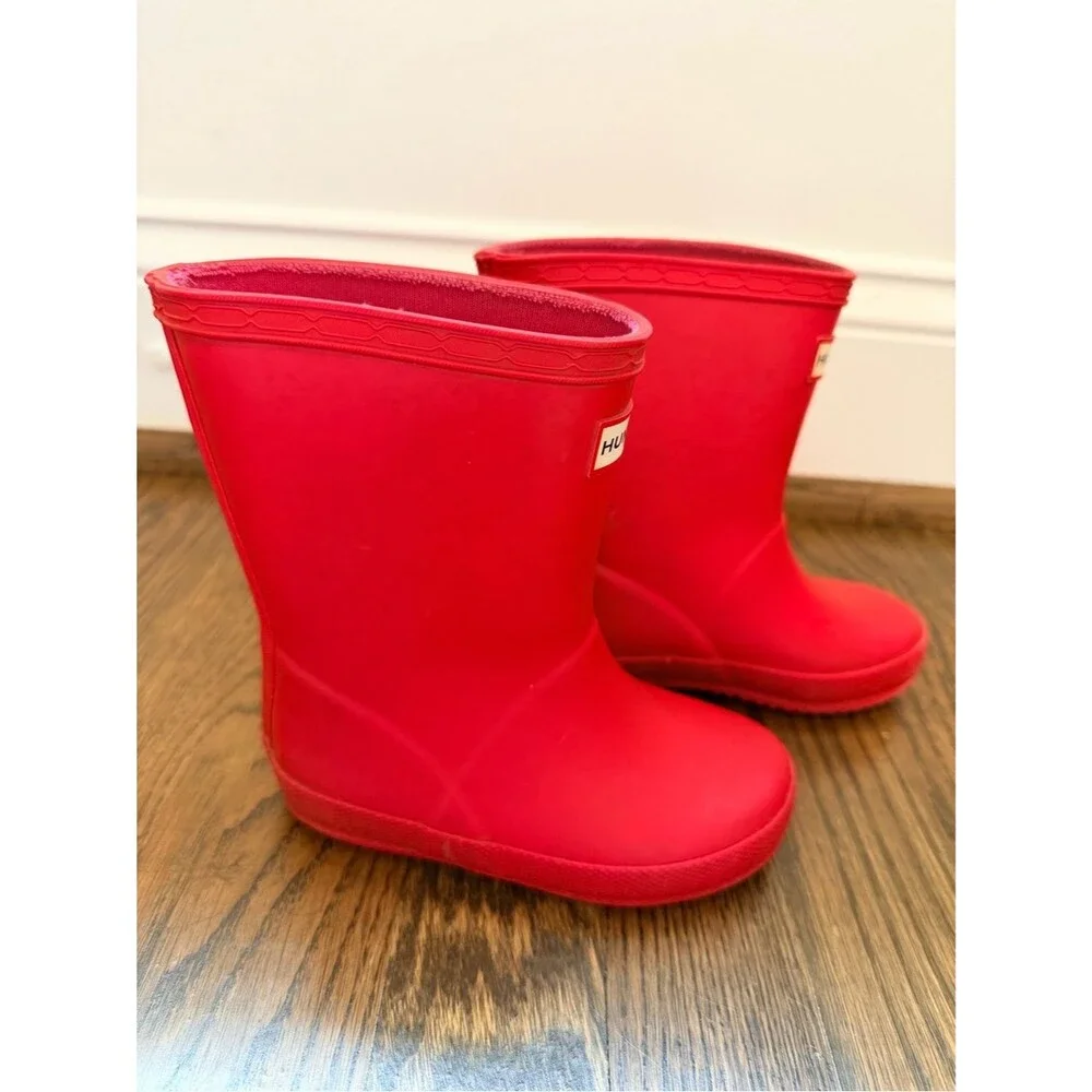 Hunter Kids Pink Classic Waterproof Rain Boot Sz 6